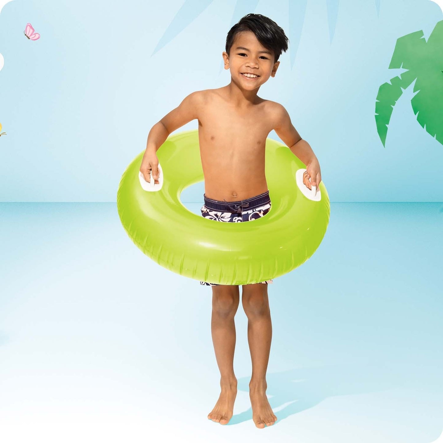 Swimming ring with handles 76 cm yellow INTEX 59258