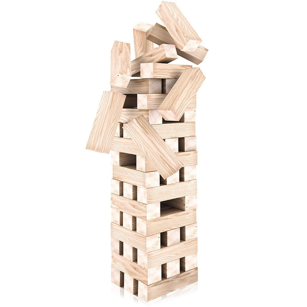 Swinging Tower Game: Balance, Dexterity, Natural Wood, 50cm