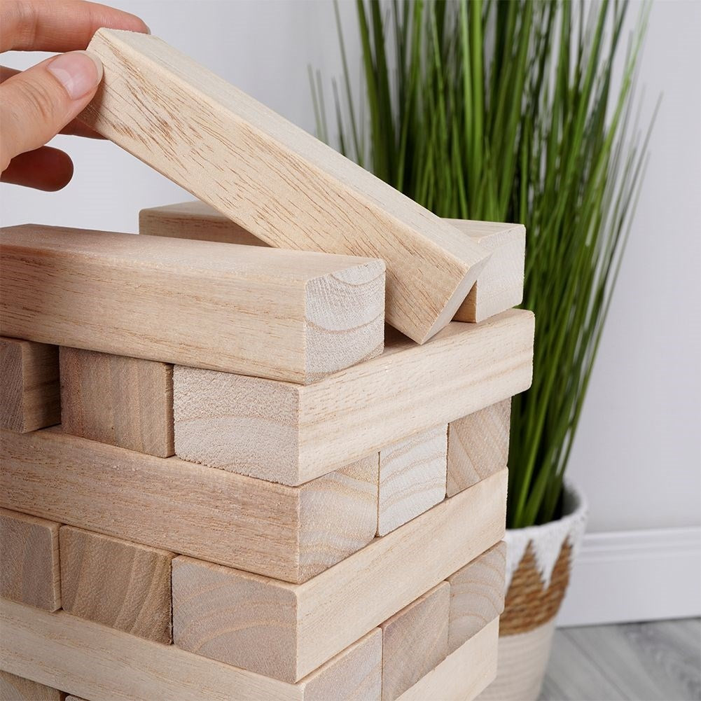 Swinging Tower Game: Balance, Dexterity, Natural Wood, 50cm