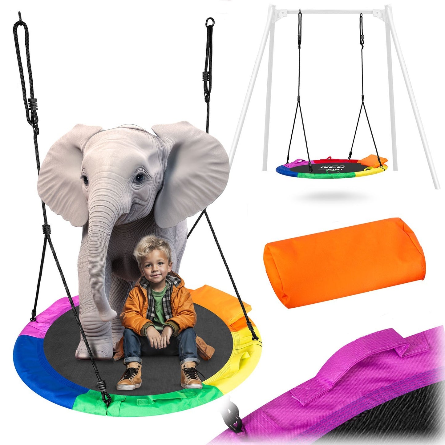 Swingo XXL multi-colored stork's nest swing 120 cm