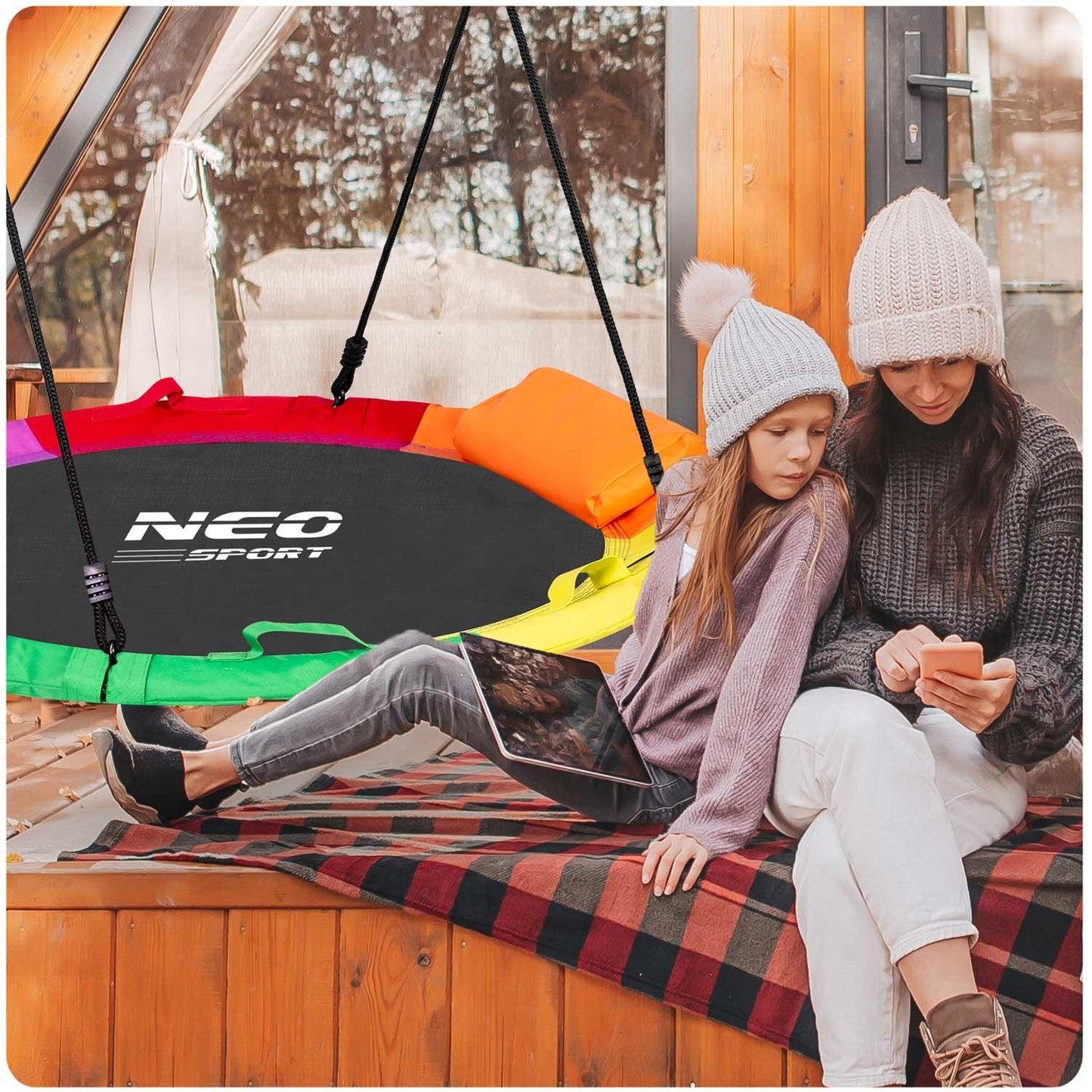 Swingo XXL multi-colored stork's nest swing 120 cm