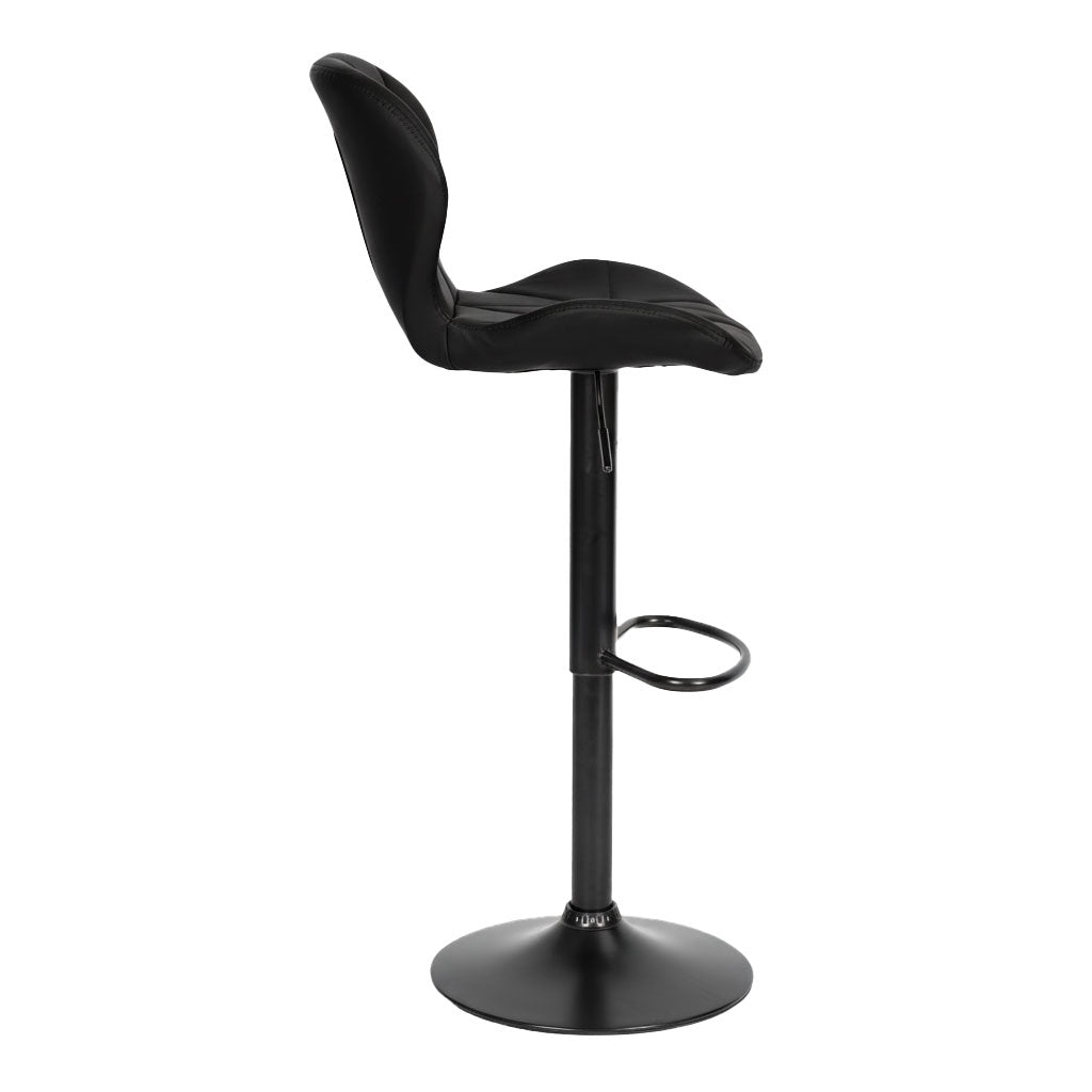 Swivel Bar Stool, Height Adjustable, Black with Footrest
