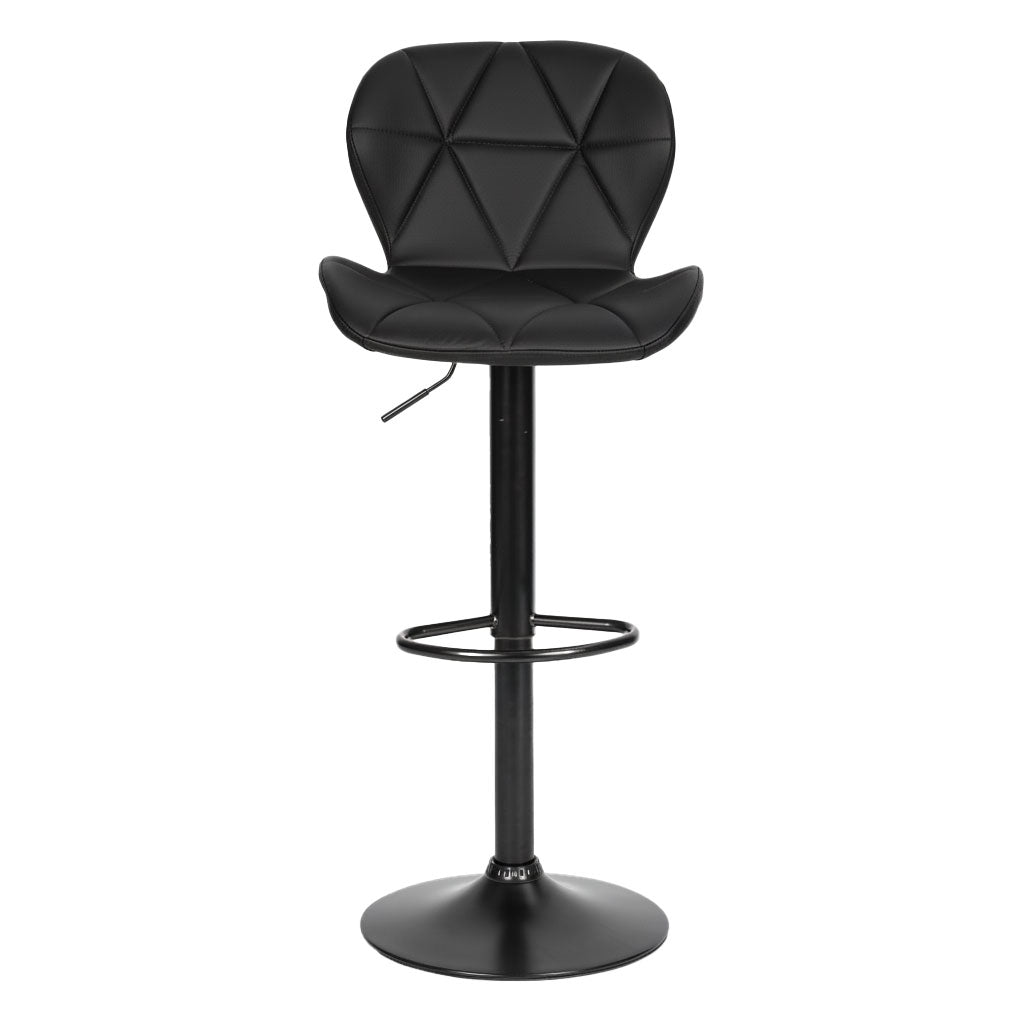 Swivel Bar Stool, Height Adjustable, Black with Footrest