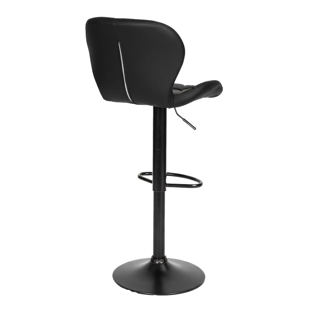 Swivel Bar Stool, Height Adjustable, Black with Footrest