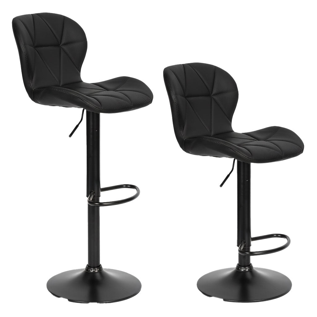 Swivel Bar Stool, Height Adjustable, Black with Footrest