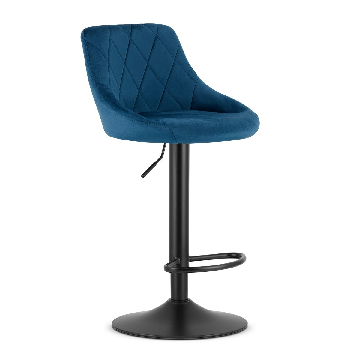 Swivel Bar Stool, Height Adjustable, Navy Velvet