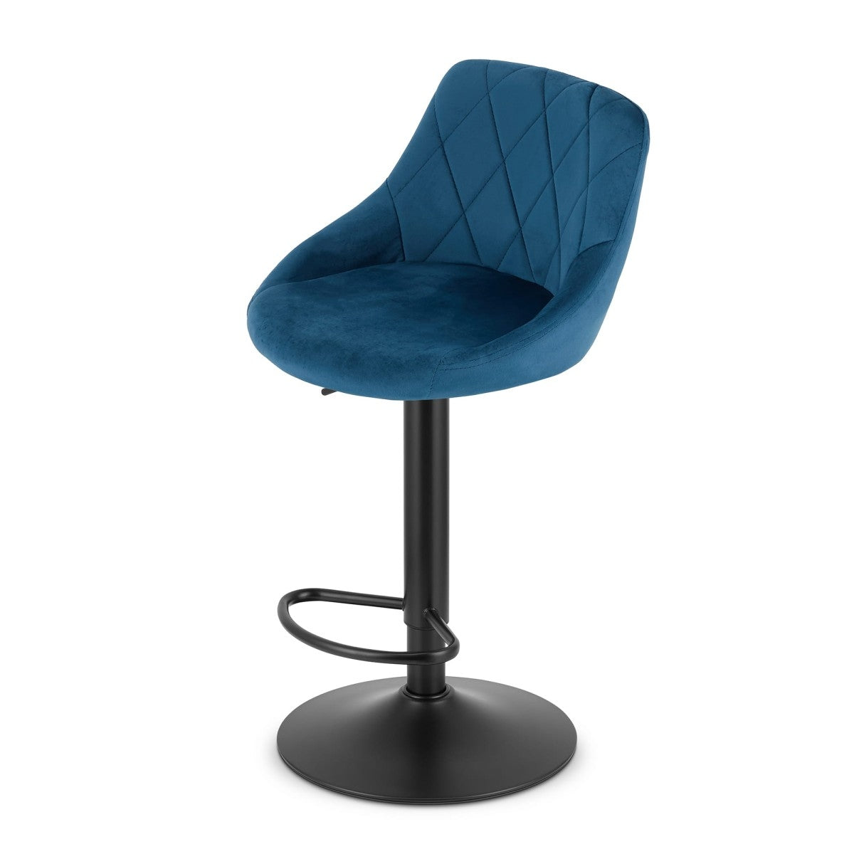 Swivel Bar Stool, Height Adjustable, Navy Velvet