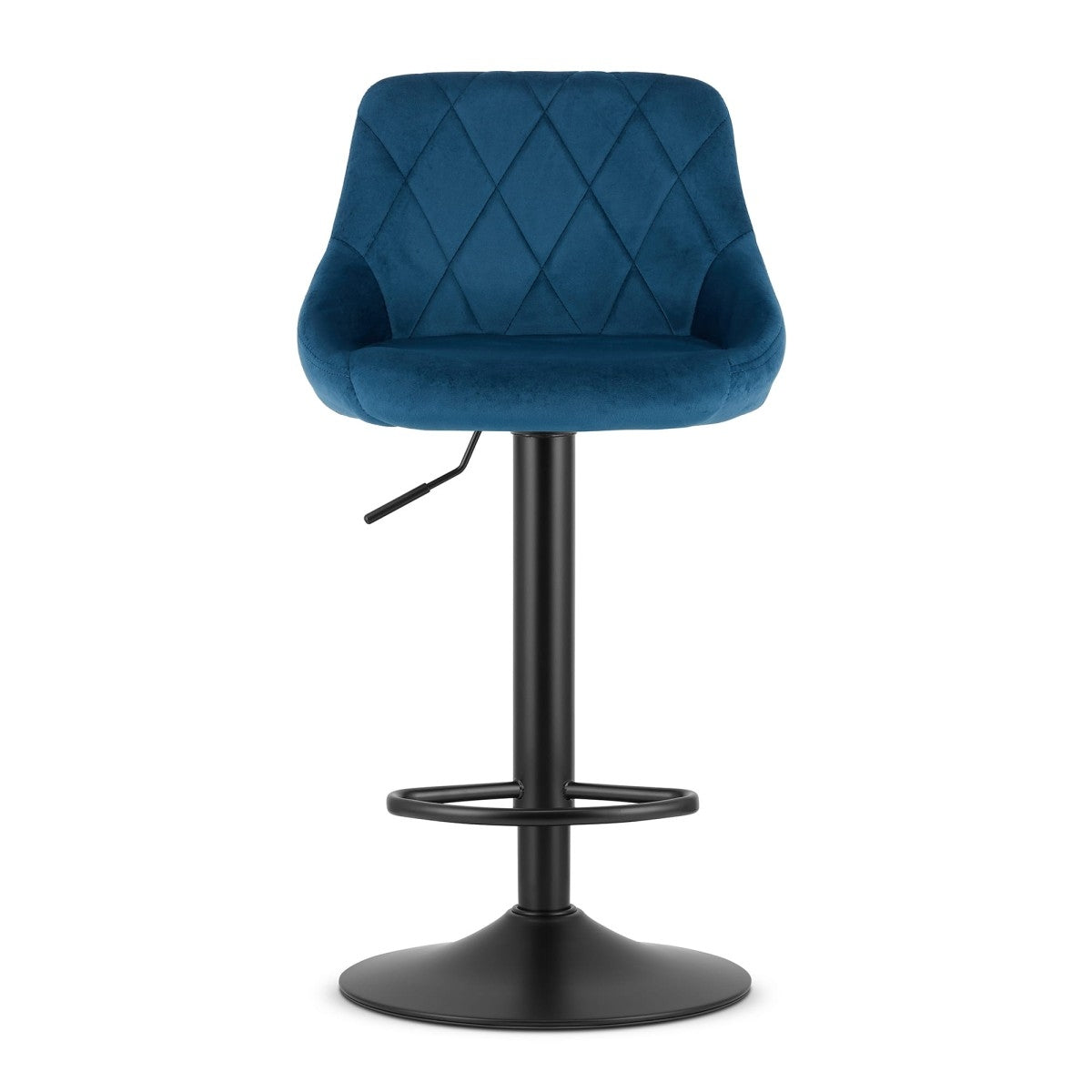 Swivel Bar Stool, Height Adjustable, Navy Velvet