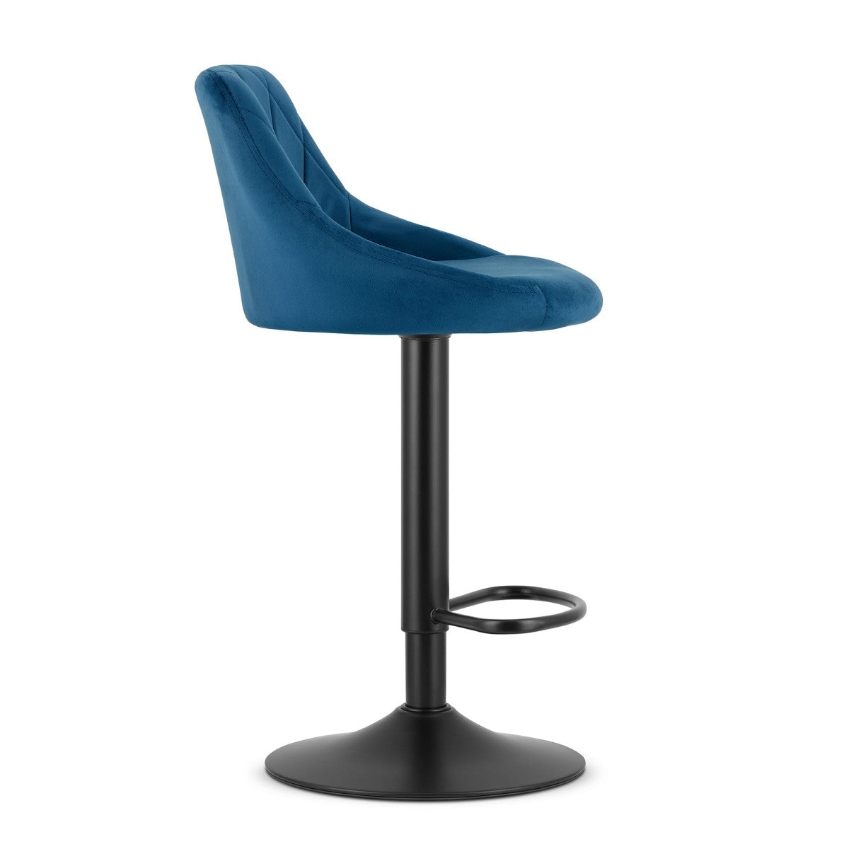 Swivel Bar Stool, Height Adjustable, Navy Velvet