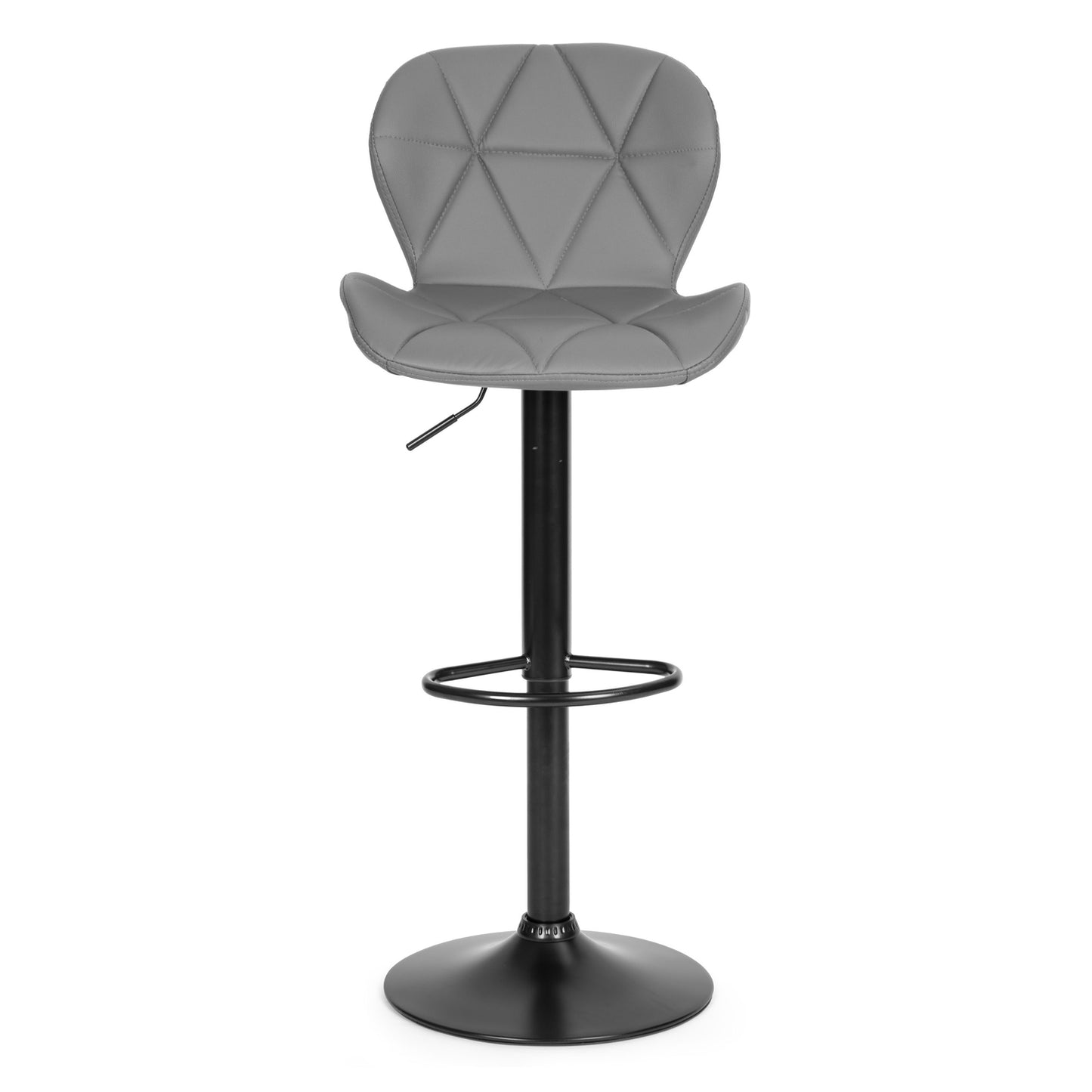 Swivel Bar Stool, Height Adjustable with Footrest, Grey