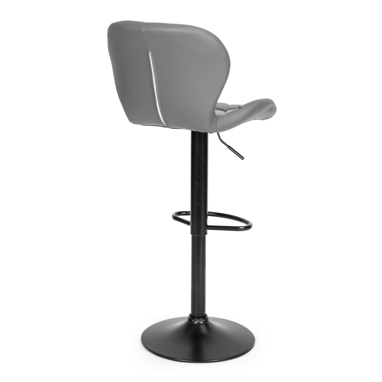 Swivel Bar Stool, Height Adjustable with Footrest, Grey