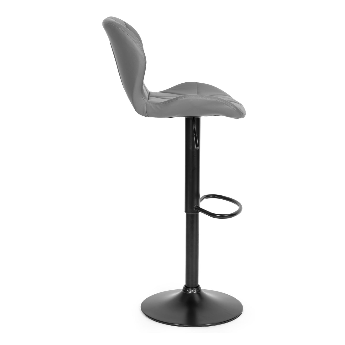 Swivel Bar Stool, Height Adjustable with Footrest, Grey