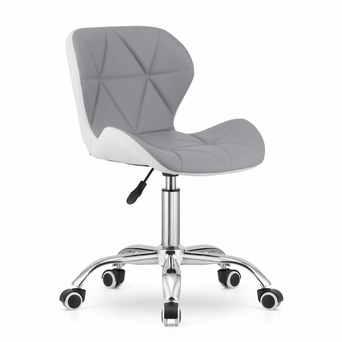 Swivel Office Chair, Eco Leather, Grey-White, Adjustable