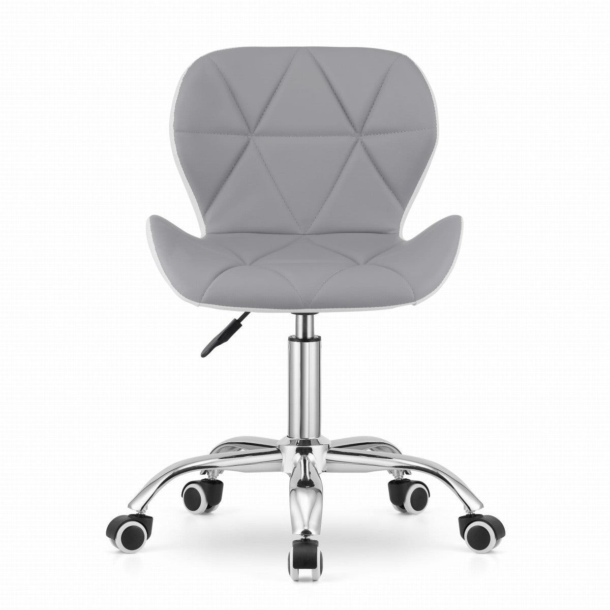 Swivel Office Chair, Eco Leather, Grey-White, Adjustable