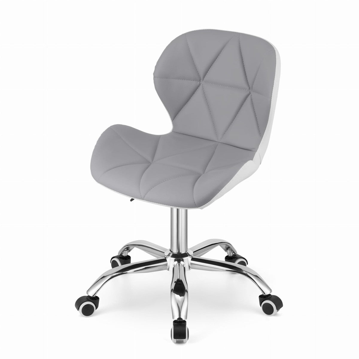 Swivel Office Chair, Eco Leather, Grey-White, Adjustable