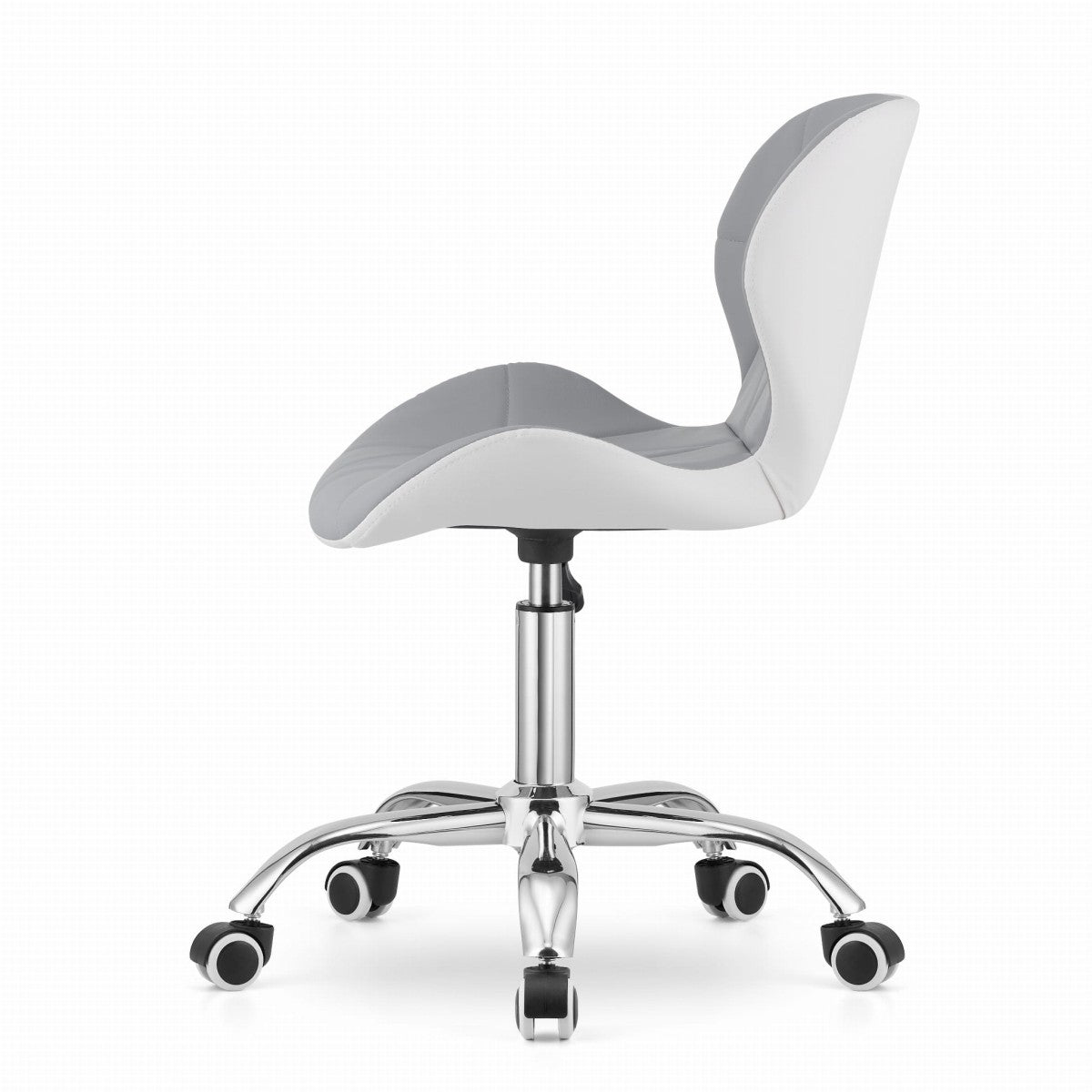 Swivel Office Chair, Eco Leather, Grey-White, Adjustable