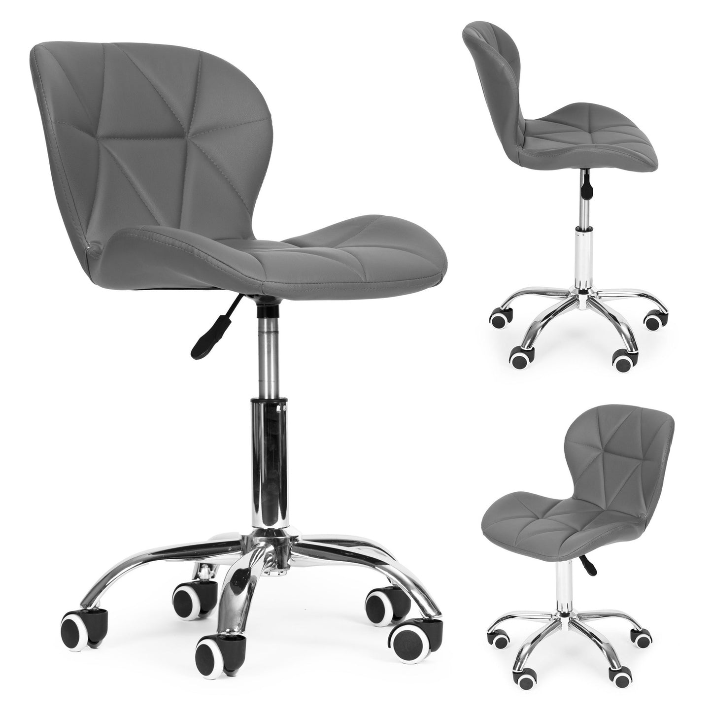Swivel Office Chair, Height Adjustable, Grey, 100kg Capacity
