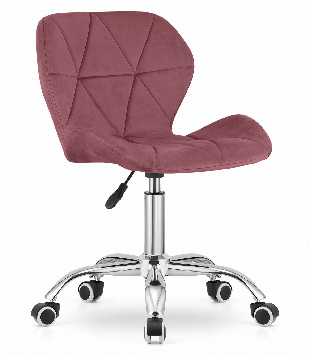 Swivel Office Chair with Wide Backrest Velvet Dark Pink