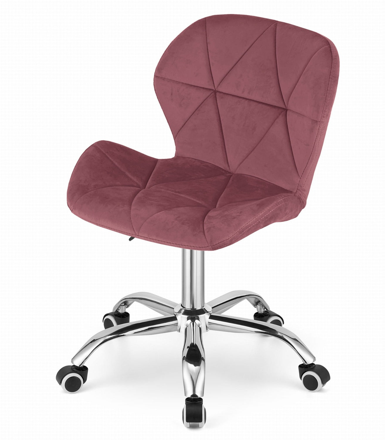 Swivel Office Chair with Wide Backrest Velvet Dark Pink