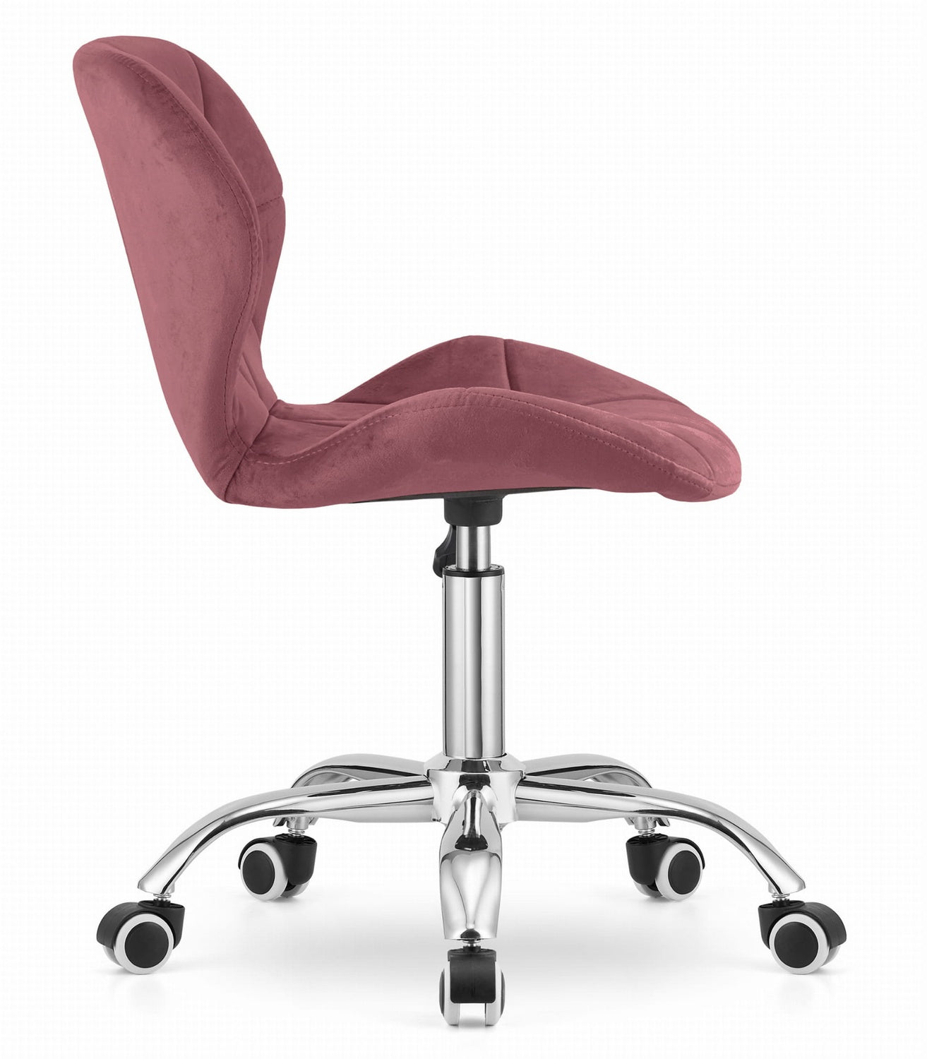 Swivel Office Chair with Wide Backrest Velvet Dark Pink