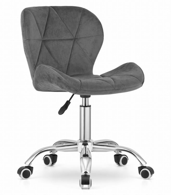 Swivel Office Chair with Wide Backrest Velvet Grey