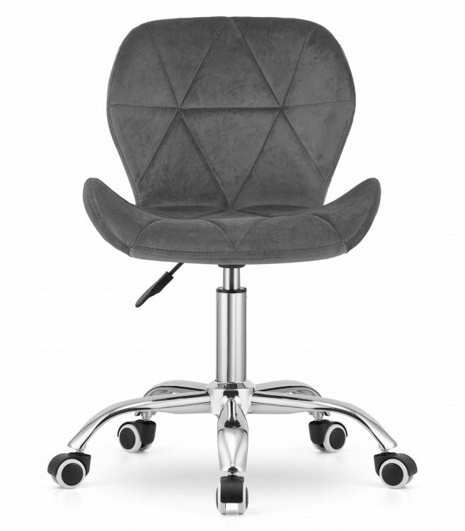 Swivel Office Chair with Wide Backrest Velvet Grey