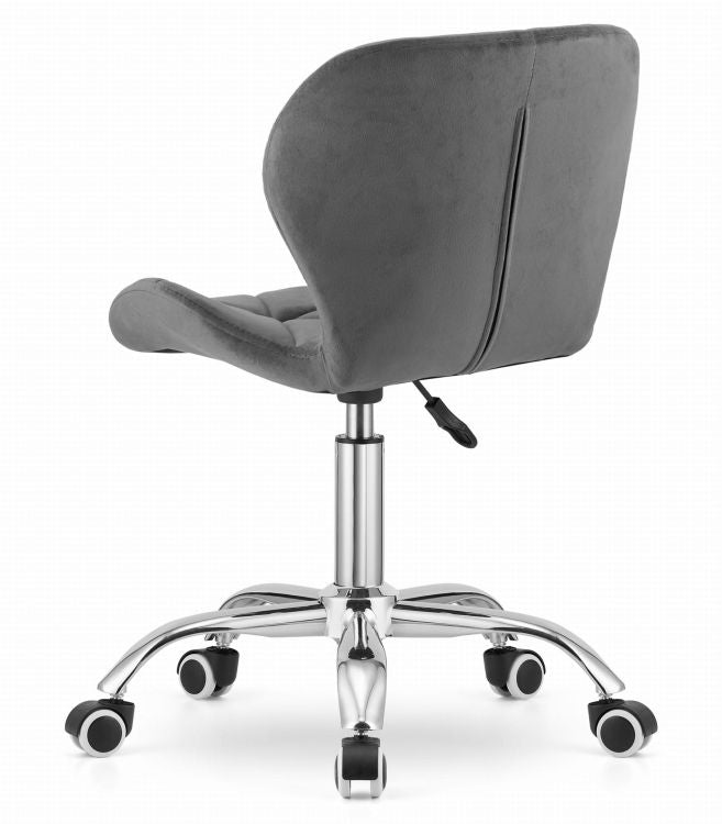 Swivel Office Chair with Wide Backrest Velvet Grey