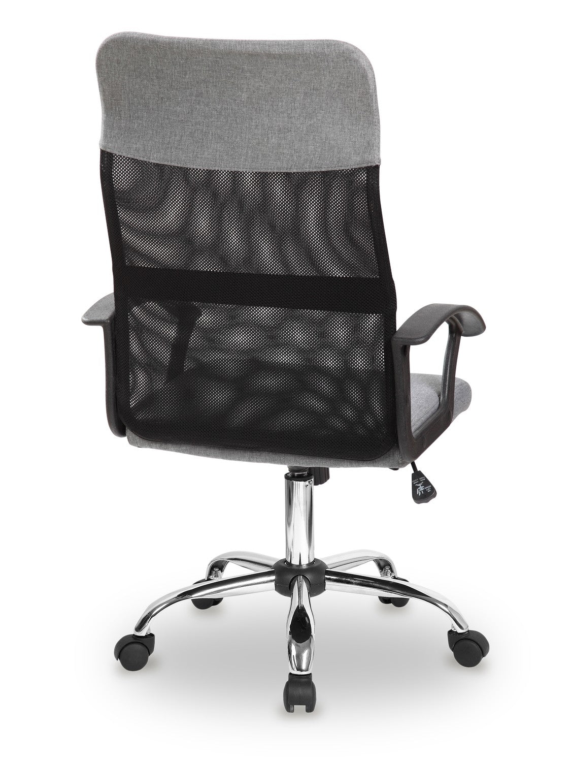 Swivel office chair with mesh backrest, gray