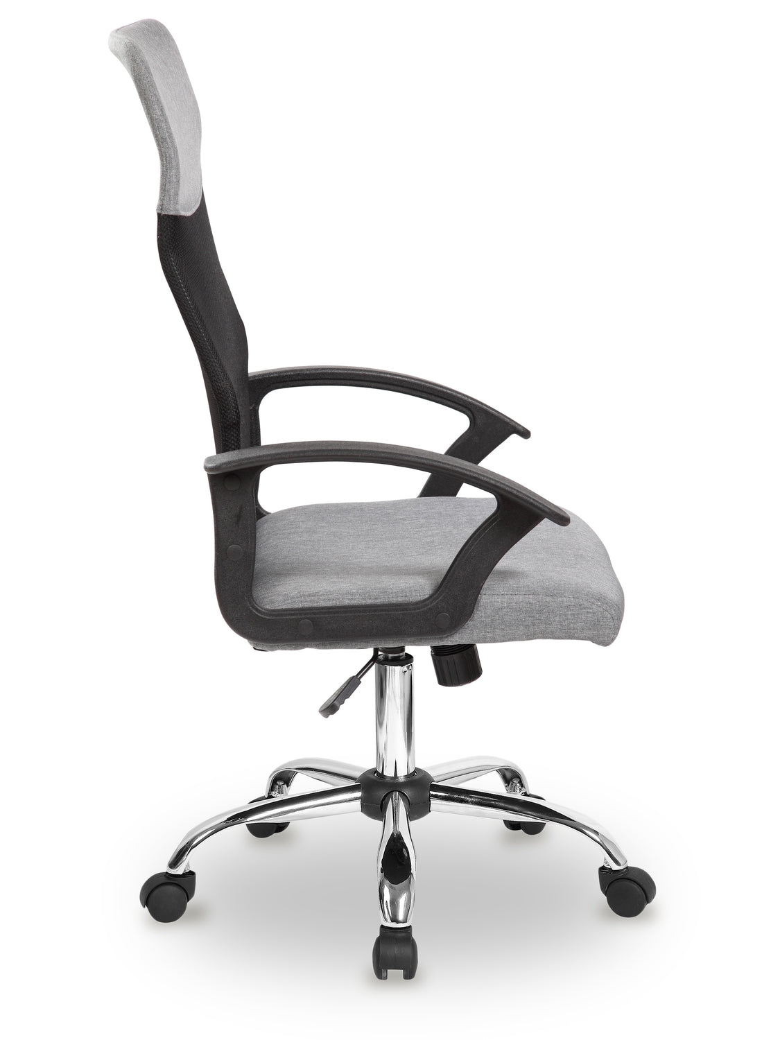 Swivel office chair with mesh backrest, gray