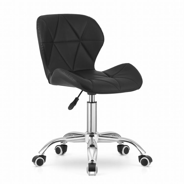 Swivel office chair with wide backrest, eco-leather, black