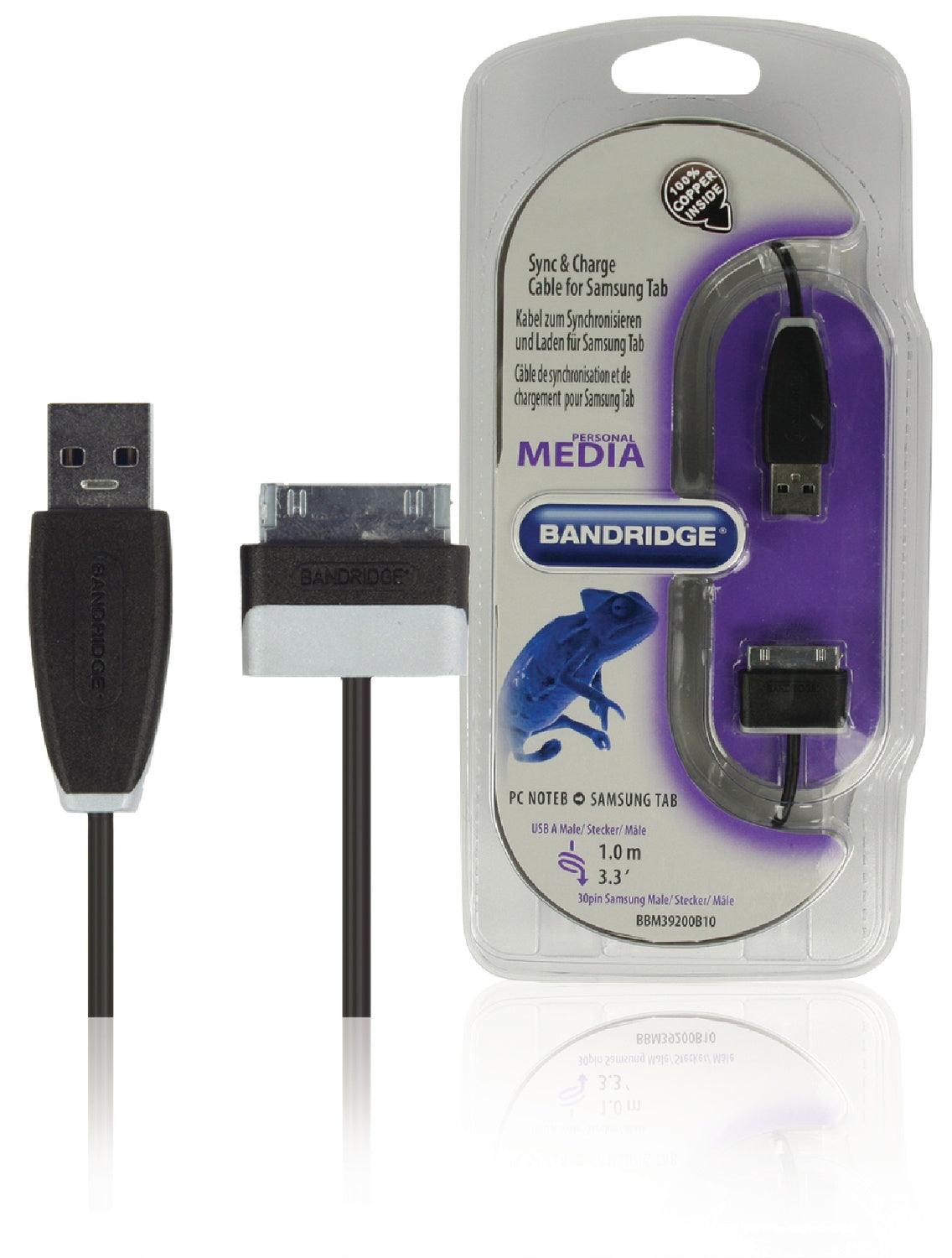 Sync and Charging Cable Samsung 30-Pin Male - USB A male 1.00 m Black