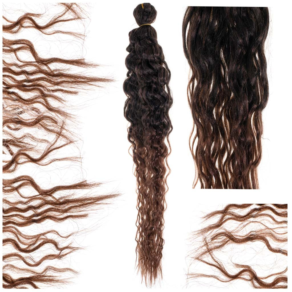 Synthetic hair for weaving afroloki brown