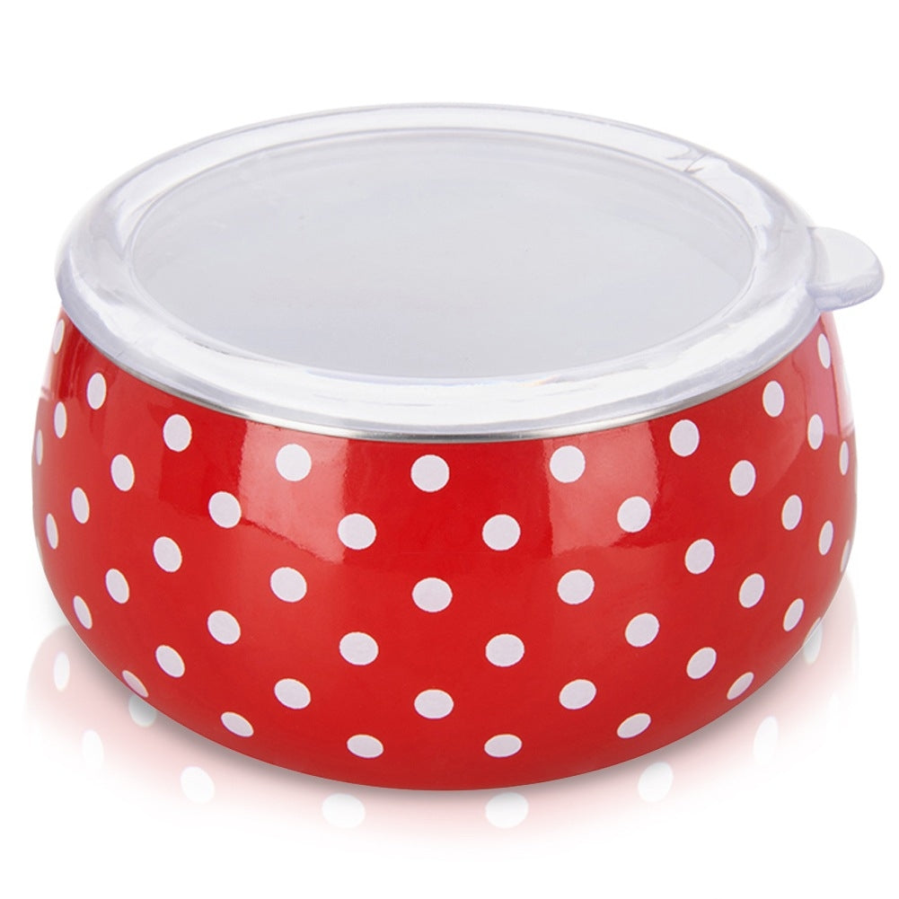 TECKA 600 ml enameled bowl with lid