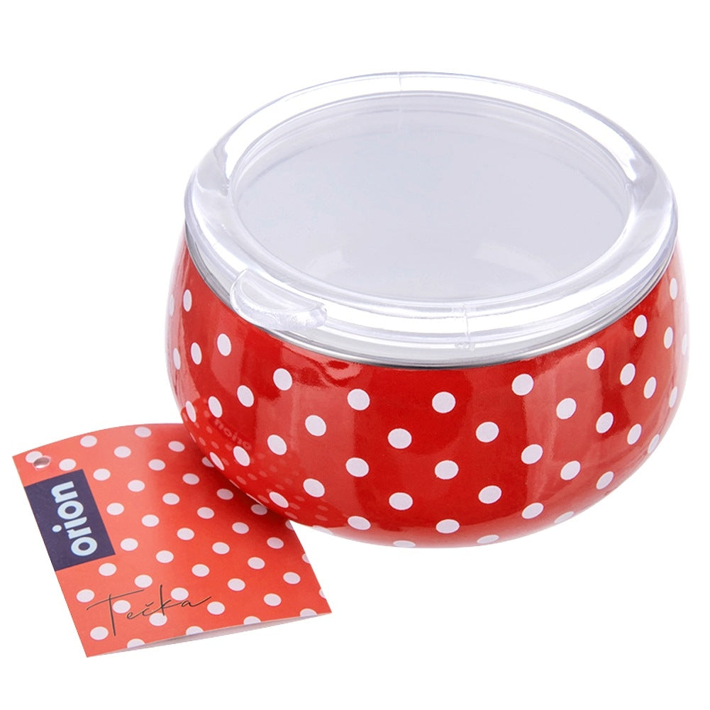 TECKA 600 ml enameled bowl with lid