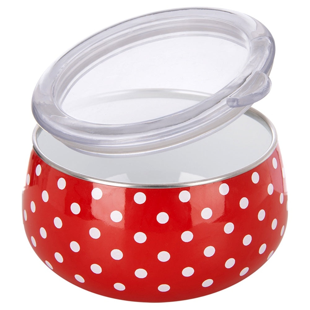 TECKA 600 ml enameled bowl with lid