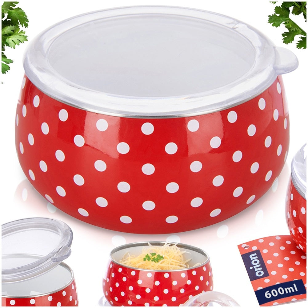 TECKA 600 ml enameled bowl with lid