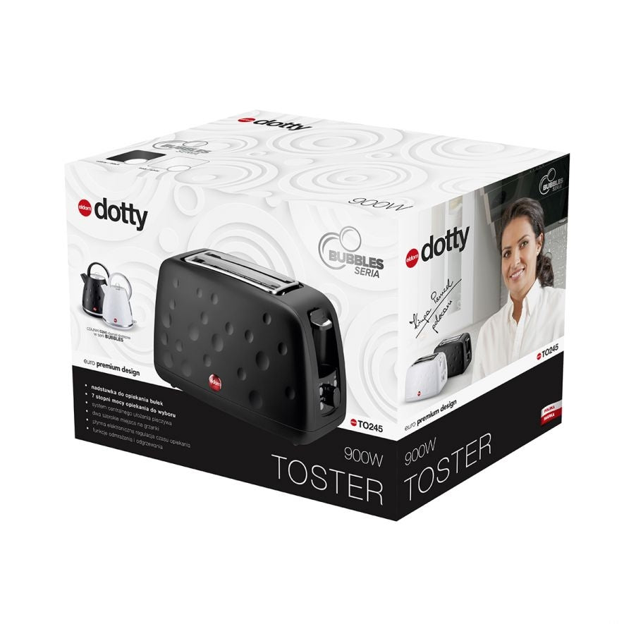 TO245 DOTTY Eldom toaster black BUBBLES series