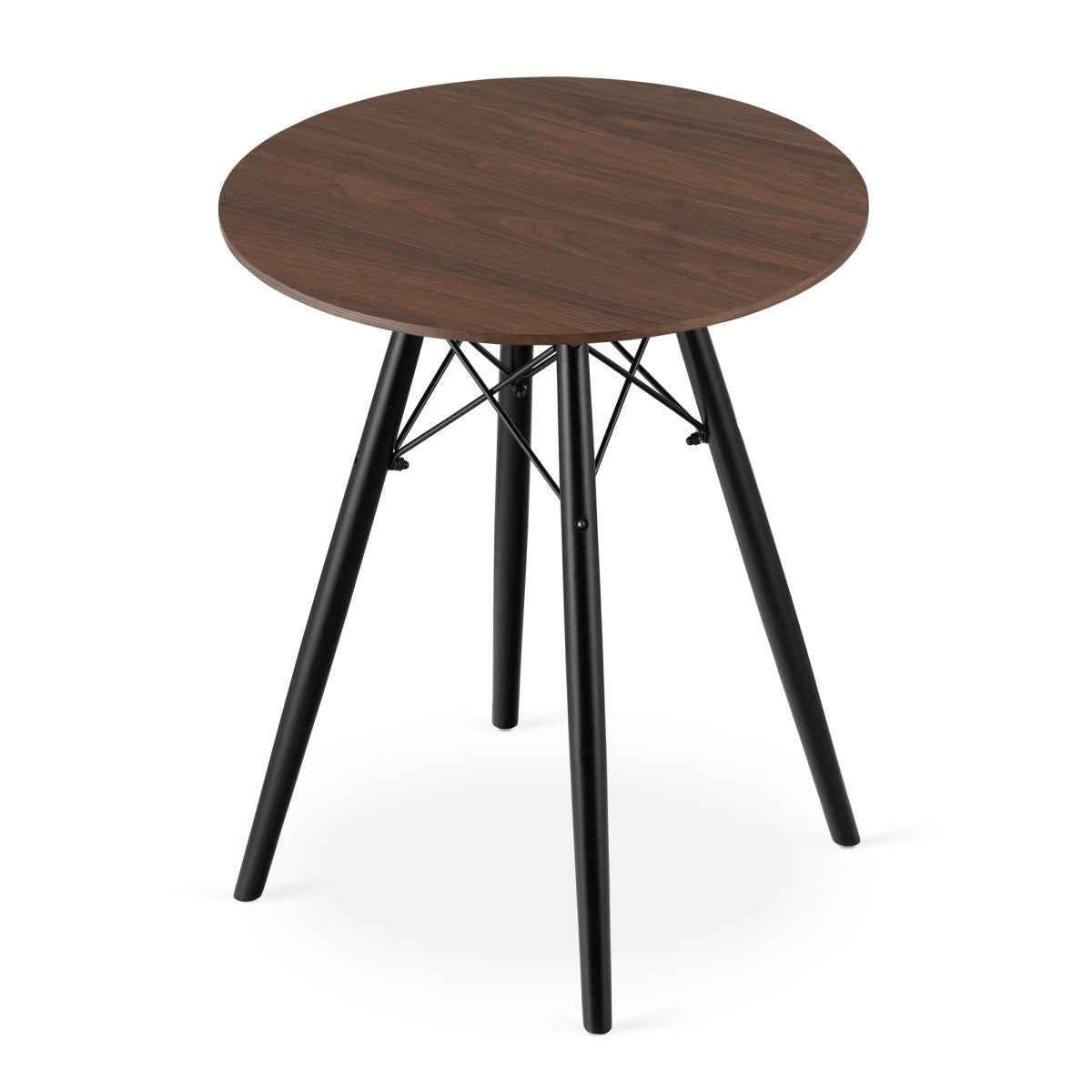 TODI coffee table, modern Scandinavian brown round top, 60 cm