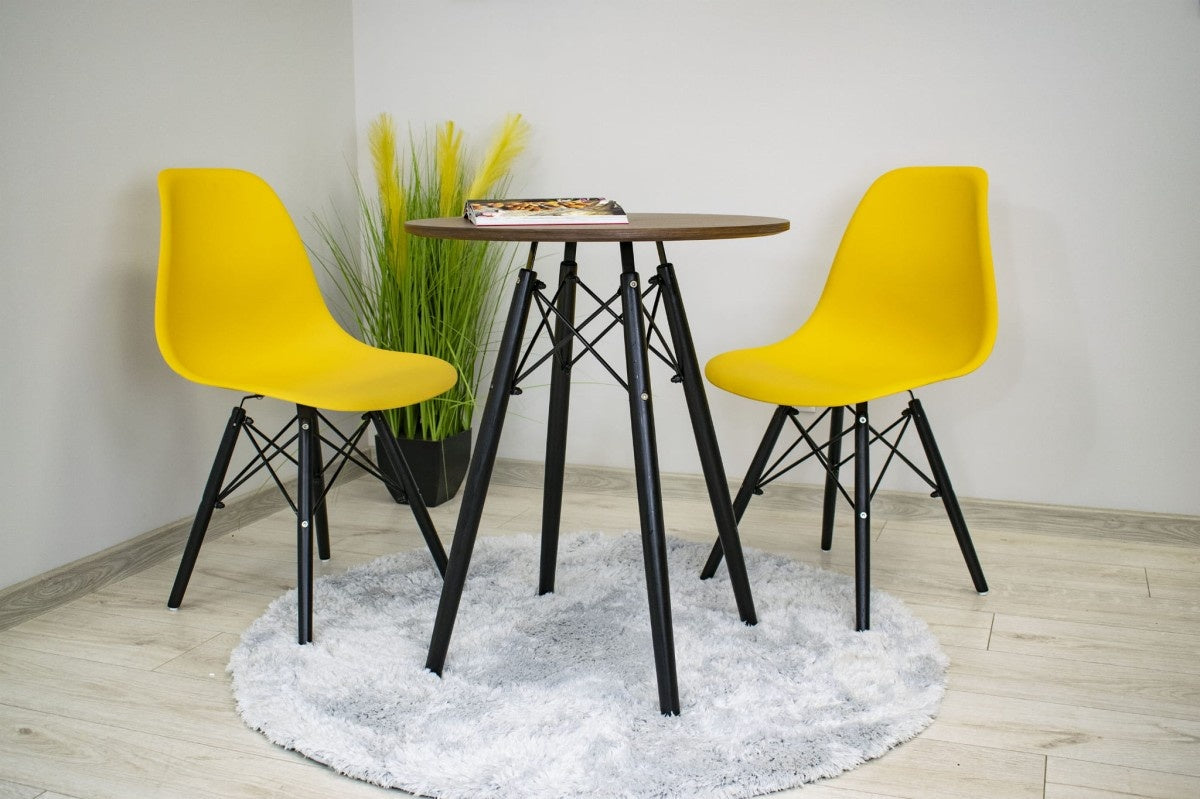 TODI coffee table, modern Scandinavian brown round top, 60 cm