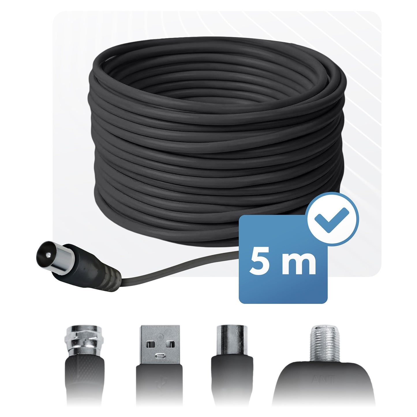 TV Antenna 360° Ultra HD 4K, Indoor, Black