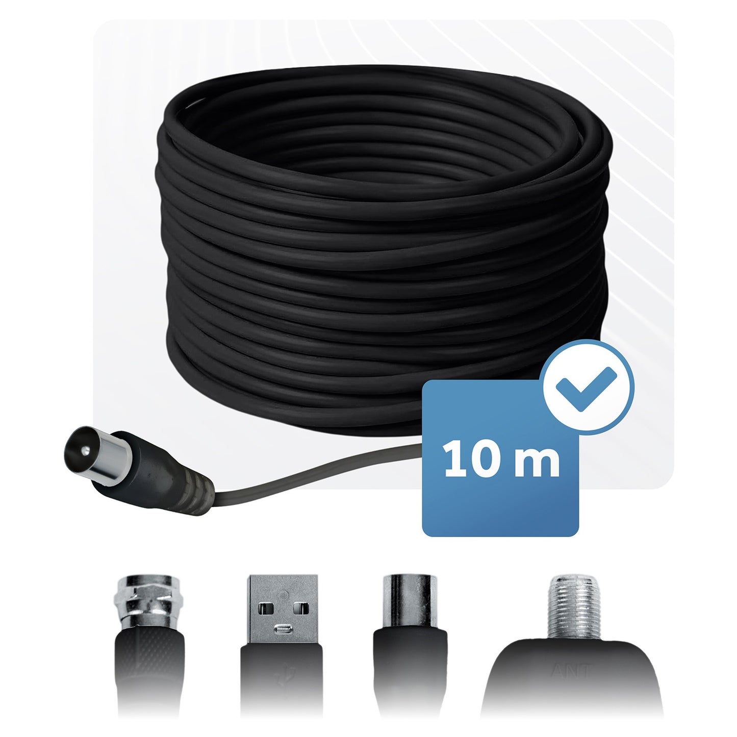 TV Antenna, Indoor/Outdoor, Ultra HD 4K, Black