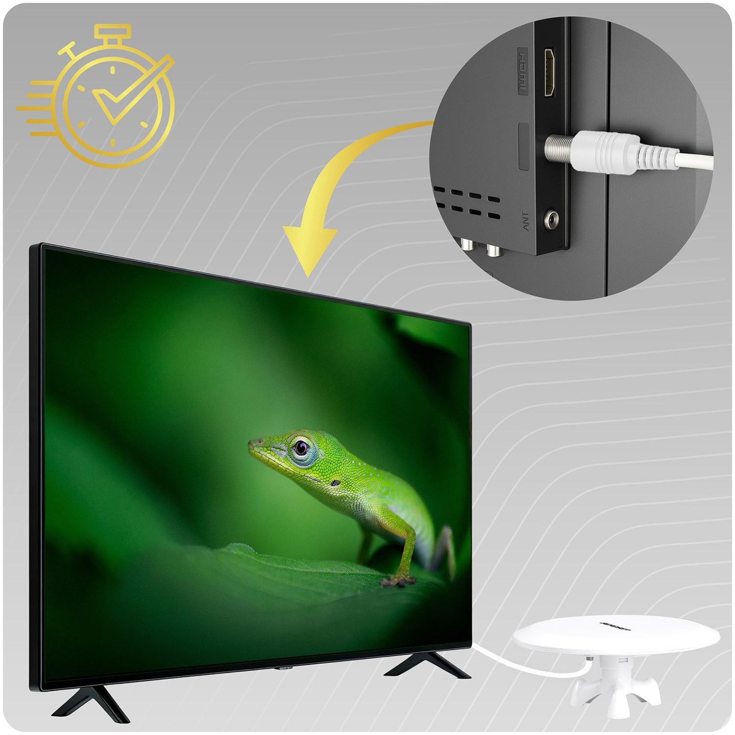 TV Antenna, Indoor/Outdoor, Ultra HD 4K, White