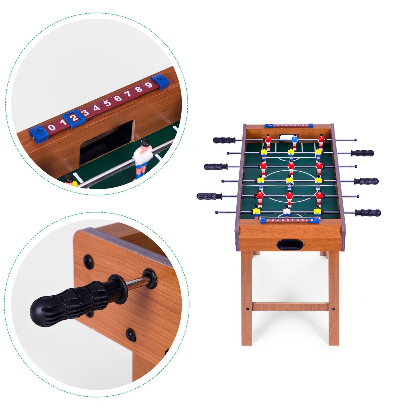 Table Football Game, 69x35 cm, Wood, 2 Balls Included