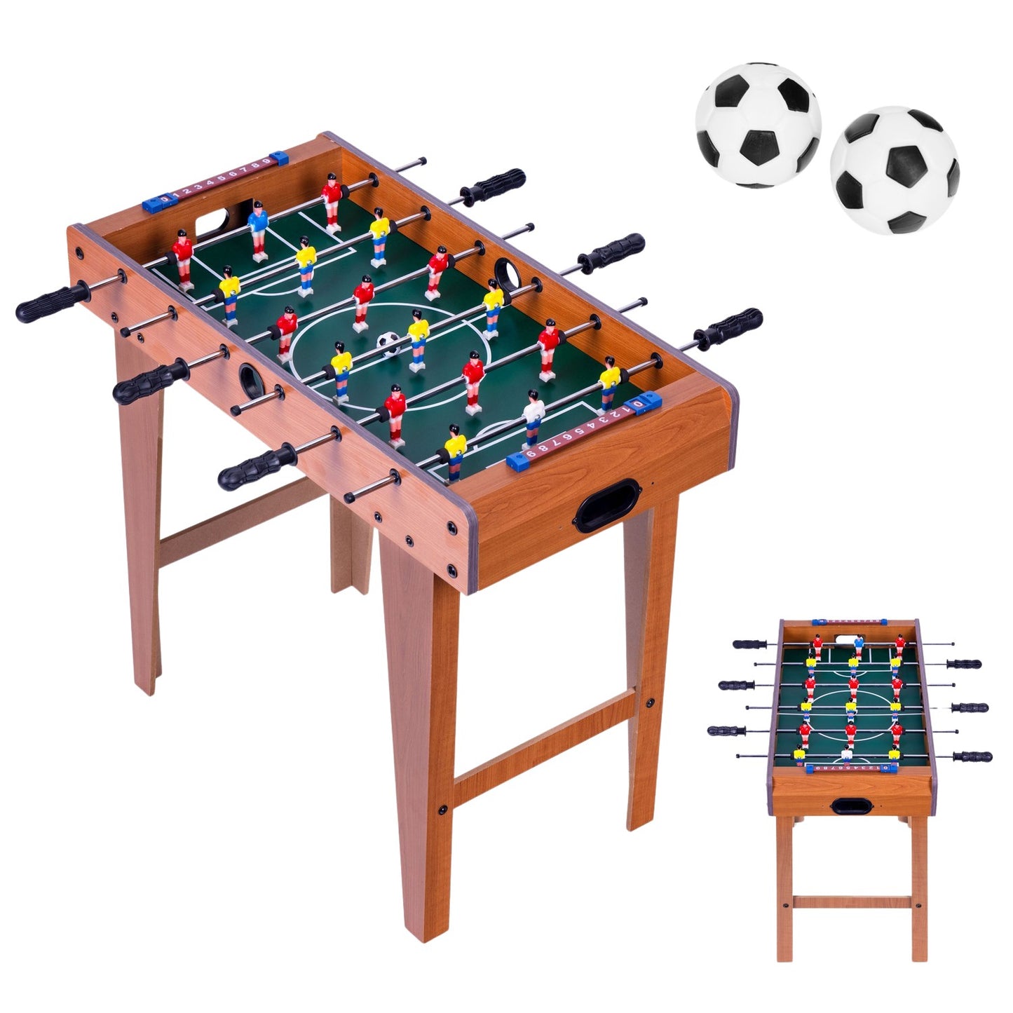 Table Football Game, 69x35 cm, Wood, 2 Balls Included
