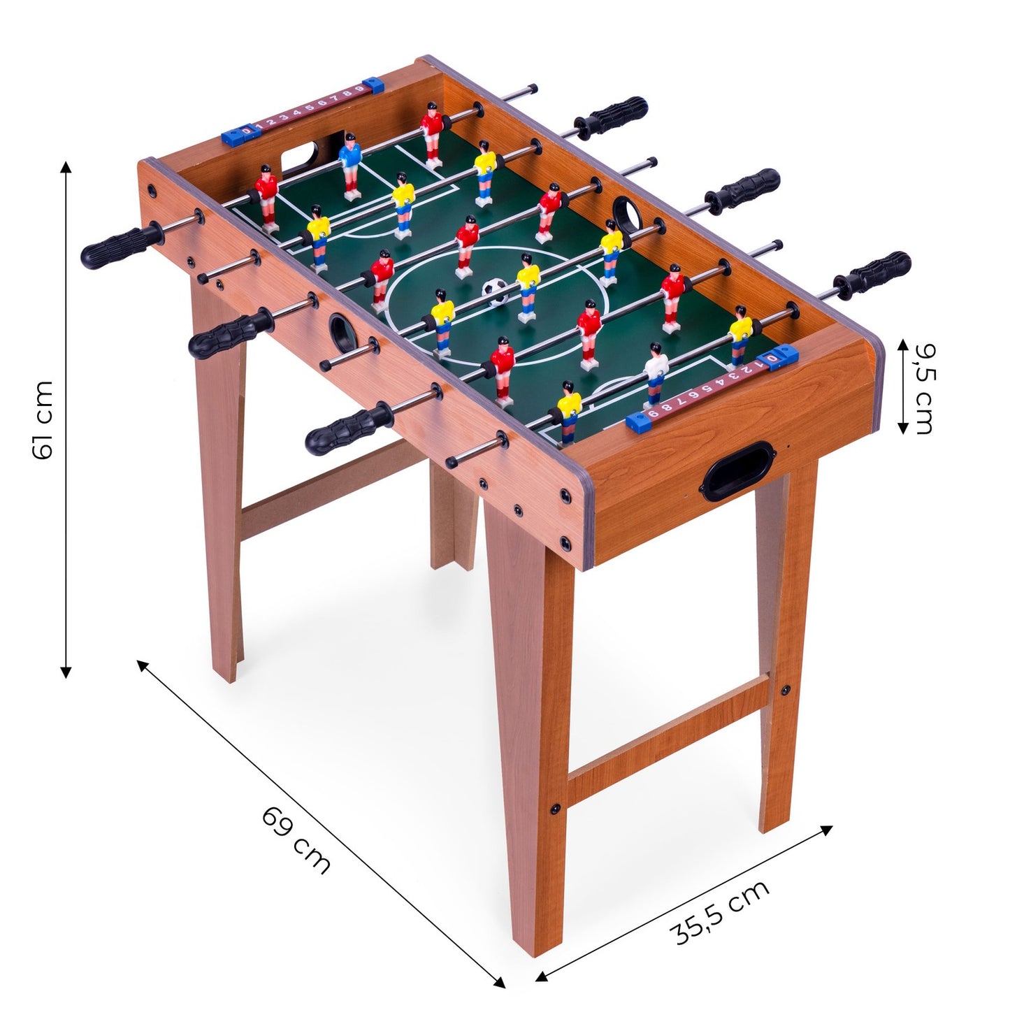 Table Football Game, 69x35 cm, Wood, 2 Balls Included