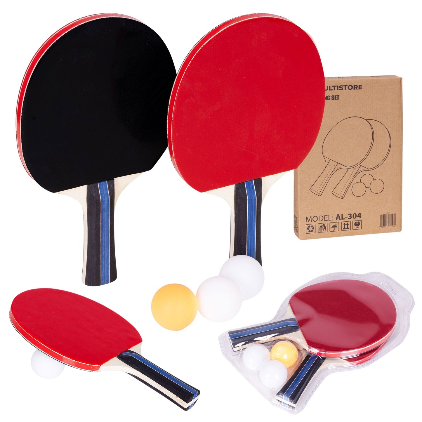 Table Tennis Set with 2 Paddles & 3 Balls