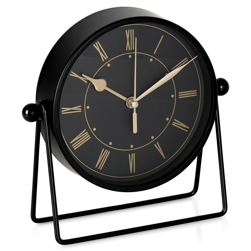 Table clock metal black 18.5 cm