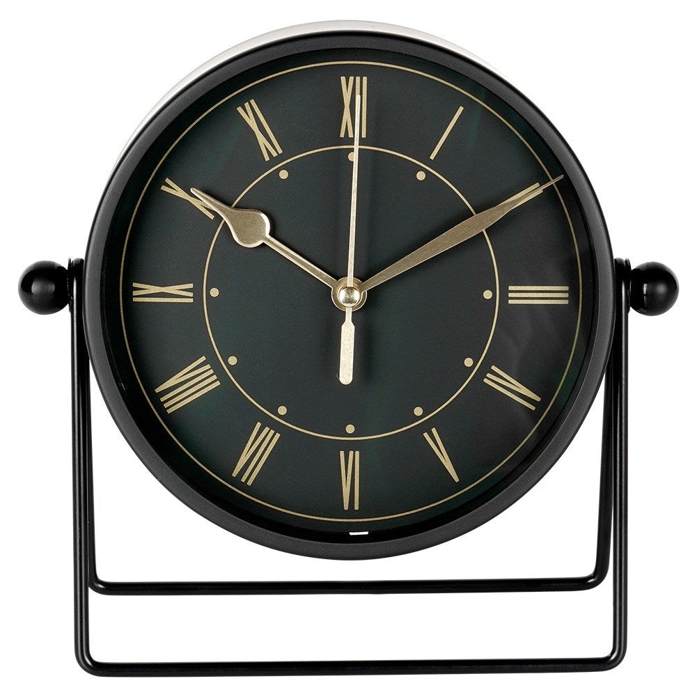 Table clock metal black 18.5 cm