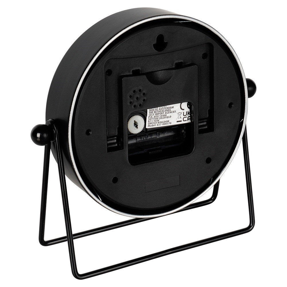 Table clock metal black 18.5 cm
