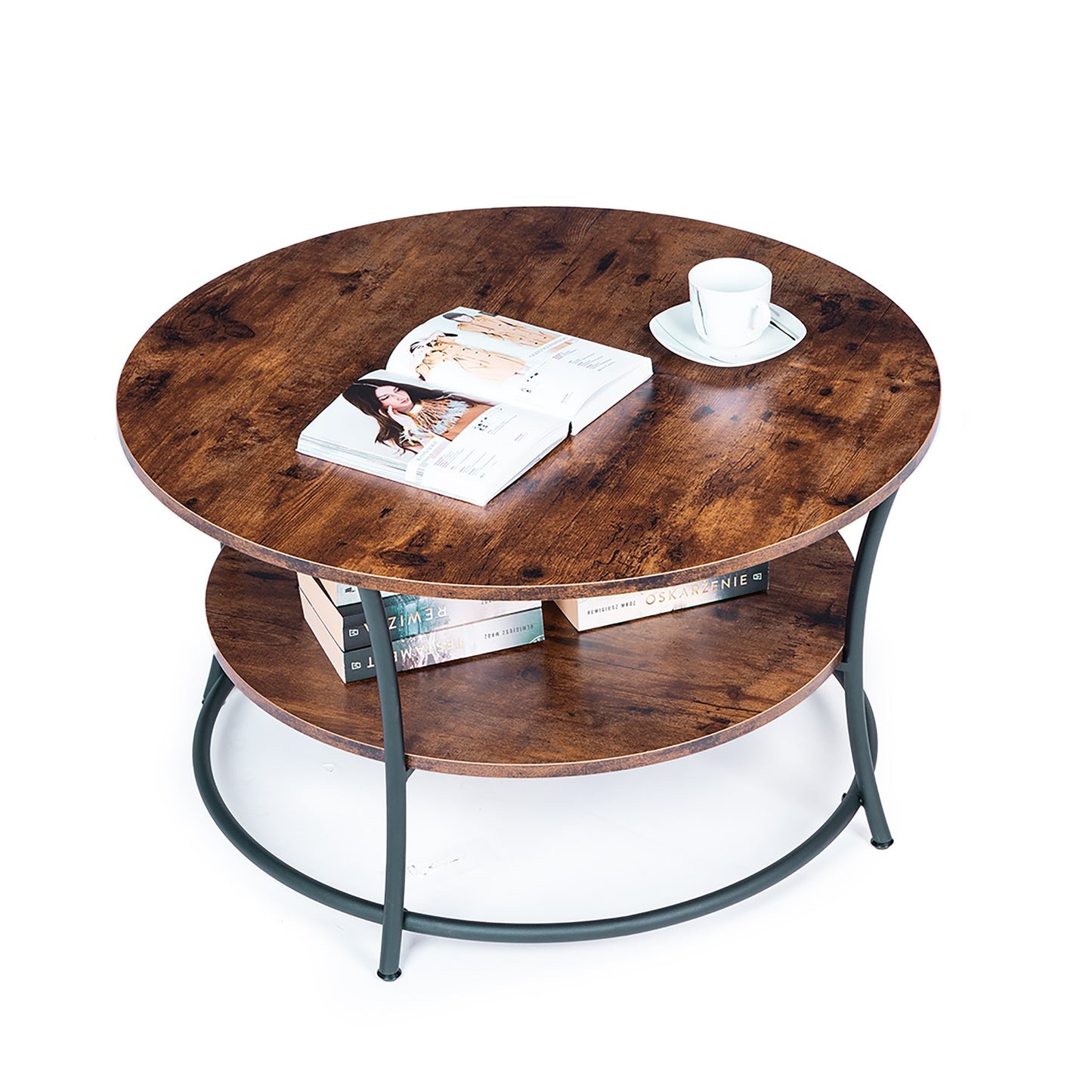 Table, round coffee table, bench, two industrial countertops ModernHome